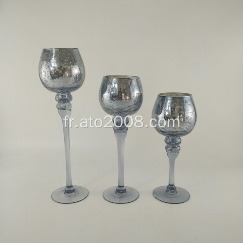 Lot de 3 bougeoirs en verre